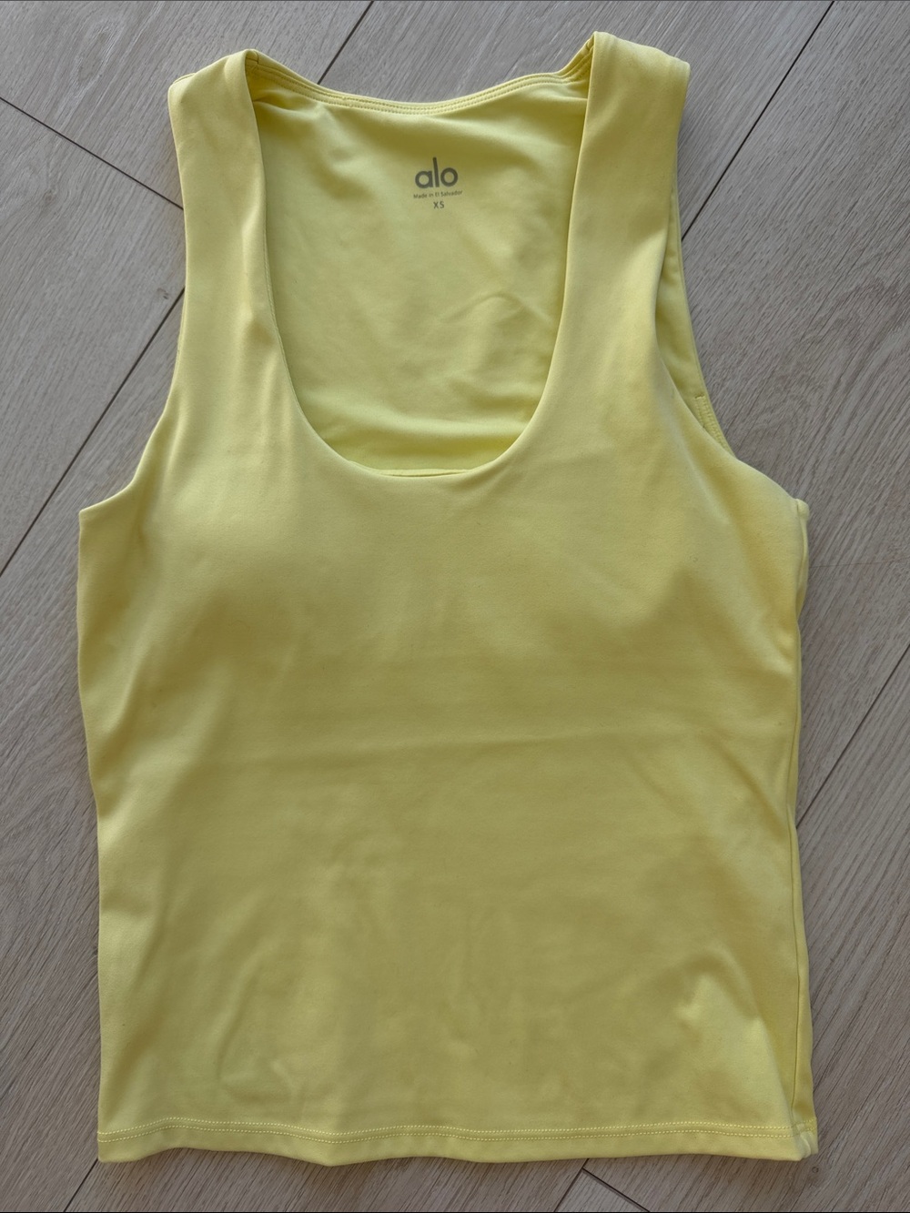 ALO Yoga Softsculpt Sunshine Yellow No Nonsense Scoop Neck Tank XS LN